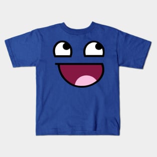 Smiley Happy Face Blue Kids T-Shirt